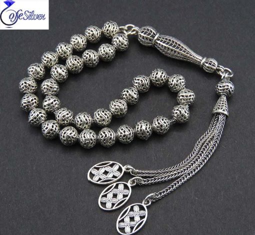 تسبیح نقره ترک 33