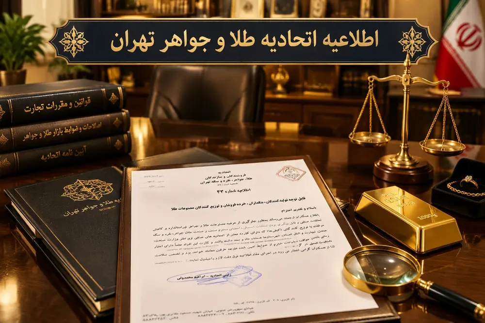 جلوگیری از عرضه مصنوعات طلا و جواهر غیر استاندارد اطلاعیه 43 اتحادیه طلا و جواهر