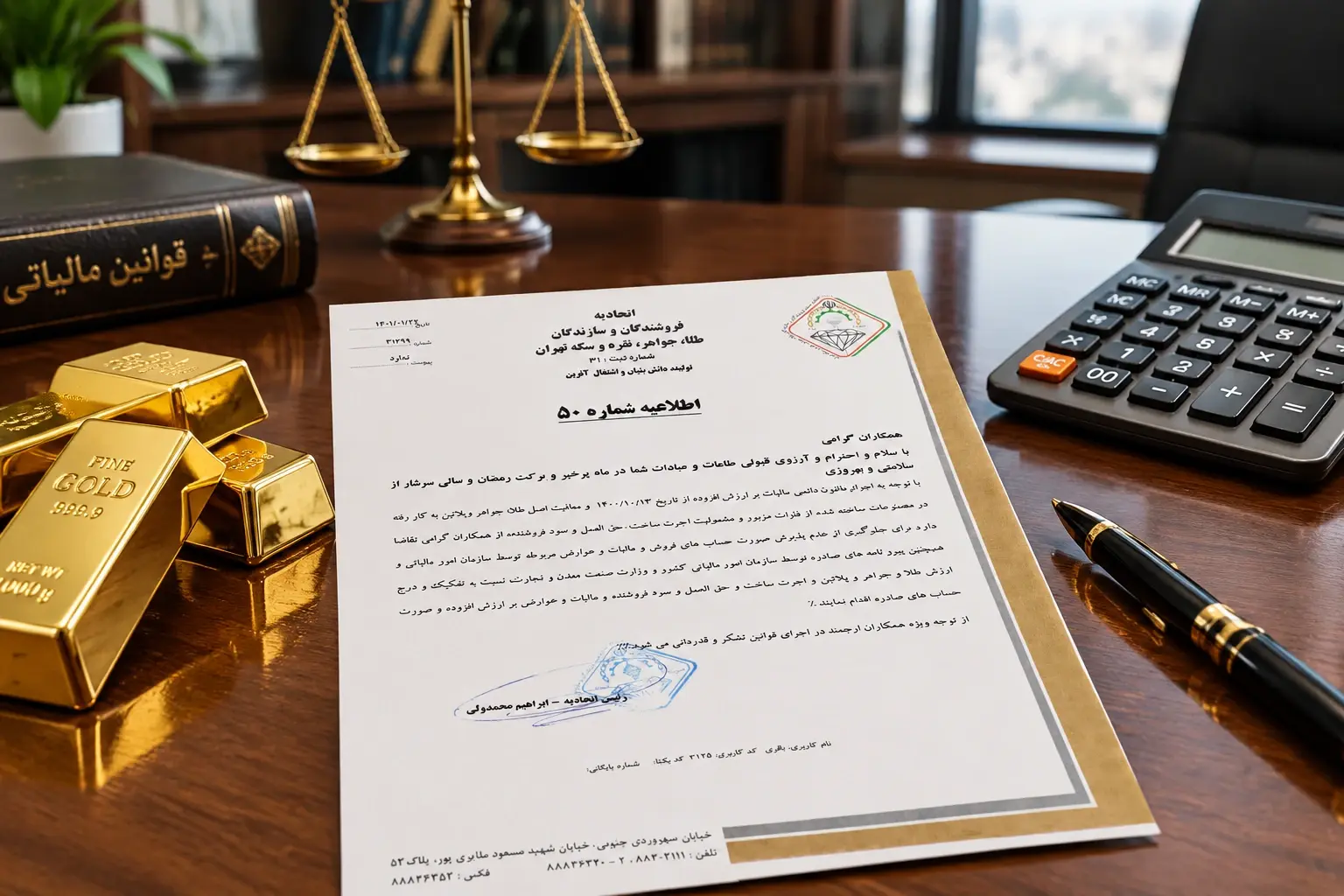 قانون معافیت مالیات بر ارزش افزوده از اصل طلا جواهر و پلاتین | اطلاعیه 50 اتحادیه طلا و جواهر