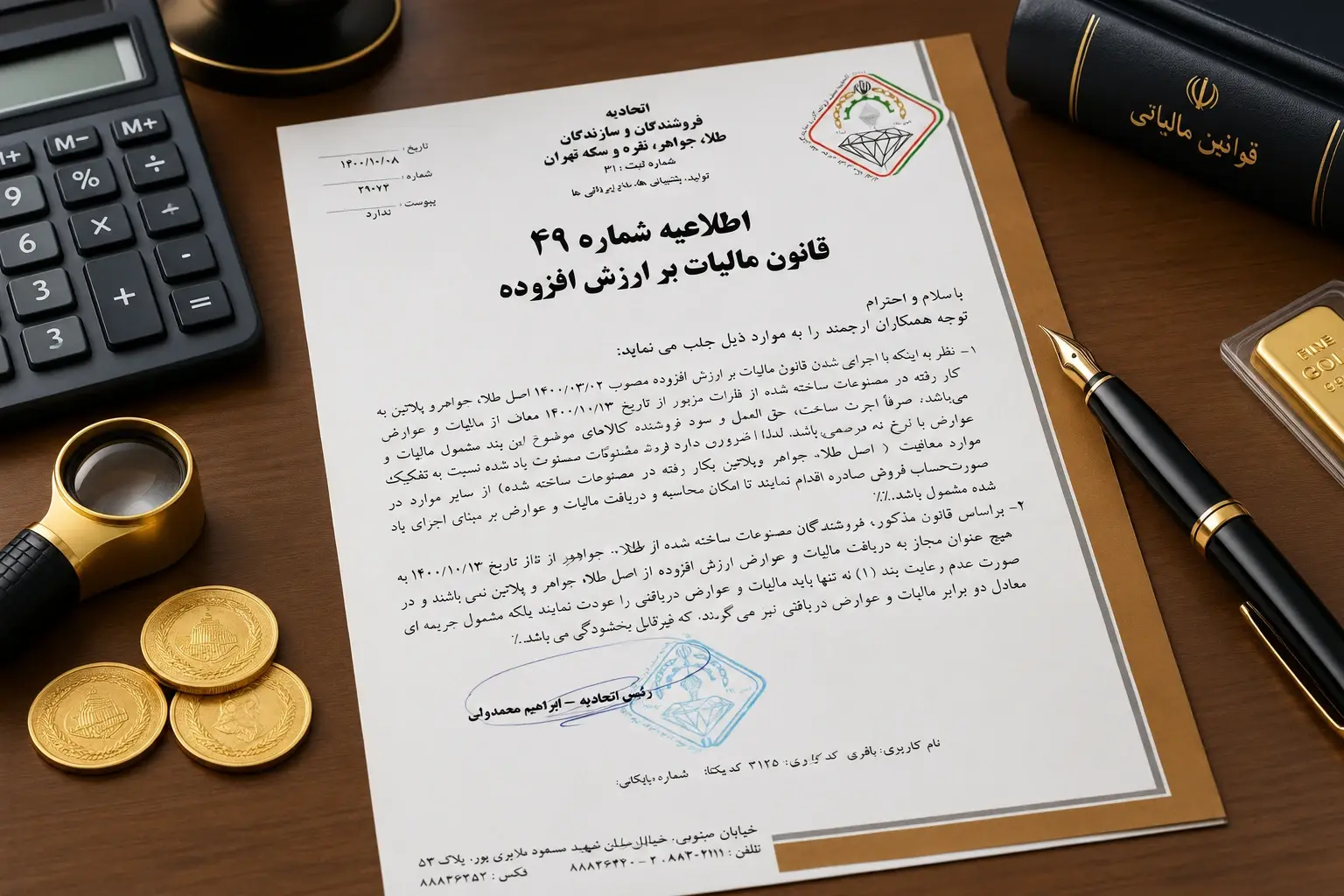 اطلاعیه 49 اتحادیه طلا و جواهر